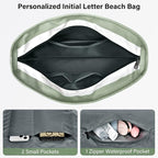 Becokan Beach Bag Initial Beach Tote - Image 4