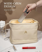 Bridesmaid Gift, Initial Makeup Bags, Personalized Double Layer Cosmetic Bag - Image 3