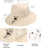 Water-Resistant Sun UPF 50+ Bucket Hat Protection Packable Brimmed Boonie - Image 6