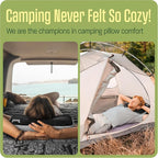Camping Pillow: Dual Cover, Memory Foam Travel Pillow, Medium Firm Camp Pillow - Image 4