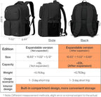 mixi Large Capacity Travel Laptop Backpack, Lightweight Durable College Bookbag - Image 5