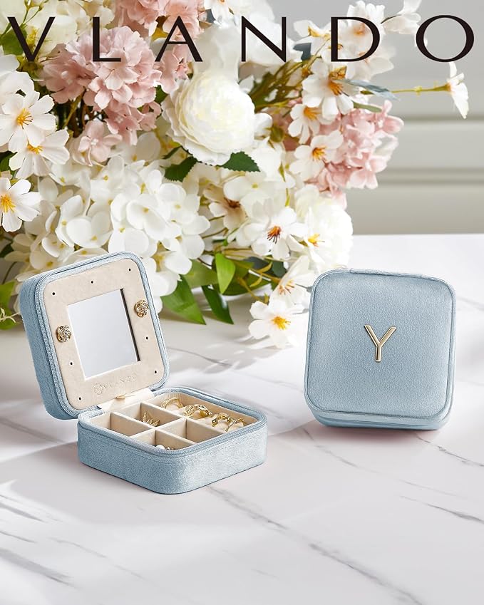 Vlando Velvet Travel Jewelry Case, Jewelry Travel Box - Image 2