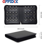 OFFIDIX Portable Zippered Key Case, Leather Portable Key Cabinet 24 Key Hooks - Image 3