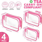 AURUZA 4 Pack Clear Toiletry Bag, Portable Travel Makeup Pouch - Image 2