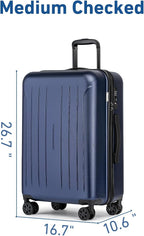 KYME Suitcase Hardshell With Double Spinner Wheels, PC+ABS TSA Lock Travel - Image 5
