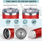 20oz Tumbler with Straw and Brush, Stainless Steel Vacuum Insulated tumbler - Image 3