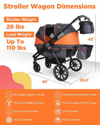 Tandem Wagon Stroller – All-Terrain 2-in-1 Push & Pull Design, Double Seat - Image 2