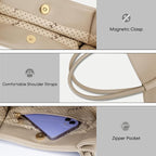 KKXIU Tote Bag for Women Vegan Leather Shoulder Purse Large Capacity Travel Bag - Image 5