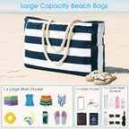 Becokan Beach Bag Large Beach Tote Bag - Image 7
