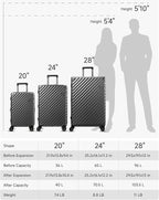 LUGGEX Luggage with Spinner Wheels, Polycarbonate Expandable Hard Shell Suitcase - Image 9
