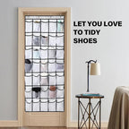 35Large Pockets Over The Door Shoe Organizer, Mesh Pockets Shoe Holder Rack - Image 5