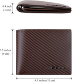 VISOUL Mens Carbon Fiber Leather Bifold Wallet - Image 5