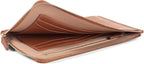 Leatherology Cognac Slim Zip Travel Wallet - Image 3