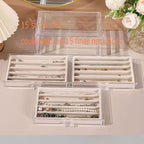 Necklace Organizer Box with Clear Lid, Dustproof Velvet Jewelry Holder Storage - Image 2