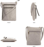 DELUXITY | Crossbody Purse Bag | Functional Multi Pocket Double Zipper Purse | - Image 2