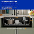Dcolora 33 inches Granite Composite Kitchen Sink Workstation Black Undermount - Image 6