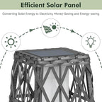 Grand patio 2-Piece Outdoor Solar-Powered Woven Wicker Lantern Floor Lamp - Image 5