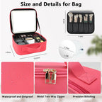 Travel Makeup Bag with LED Mirror and 10x magnifying glass with 3 Lighted - Image 5