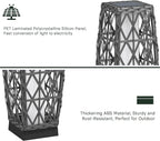 Grand patio 2-Piece Outdoor Solar-Powered Woven Wicker Lantern Floor Lamp - Image 6