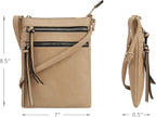DELUXITY | Crossbody Purse Bag | Functional Multi Pocket Double Zipper Purse | - Image 8