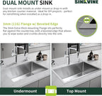 25-Inch Drop-In Kitchen Sink, SINKVINE 25" x 22" Stainless Steel Indoor and - Image 9