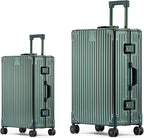 Metal All Aluminum Carry-on Luggage TSA Customs Lock Zipperless Silent Rotary by XZSP+AISU