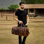 24 Inch Genuine Leather Duffle Bag - Image 3