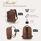 Leather Backpack for Men 15.6" Laptop Backpack 100% Madagascar top-Grain - Image 6