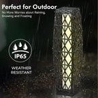 Grand patio 2-Piece Outdoor Solar-Powered Woven Wicker Lantern Floor Lamp - Image 3