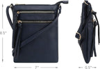 DELUXITY | Crossbody Purse Bag | Functional Multi Pocket Double Zipper Purse | - Image 8