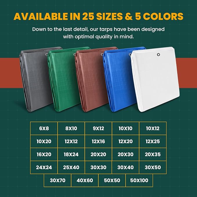 Tarp Cover White Heavy Duty 20 Mill Thick Material, Waterproof 20'X20' Great - Image 7