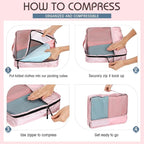 5 Pcs Packing Cubes for Suitcase Large Travel Cubes Carry on Luggage Organizer - Image 3