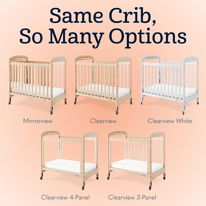 Foundations Serenity Compact Daycare Crib, Fixed Side, Features Mirrorview End - Image 9