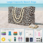 Becokan Beach Bag Large Beach Tote Bag - Image 7