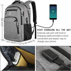 Laptop Backpack, Business Travel Anti Theft Slim Durable Laptops Backpack - Image 3