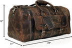 24 Inch Genuine Leather Duffle Bag - Image 11