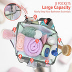 F-color Mesh Shower Caddy Portable, Upgrade Deeper 7 Pockets Shower Bag Basket - Image 2