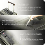 20 inch Carry On Luggage Expandable Top Opening/Clamshell Opening, TSA Approved - Image 4