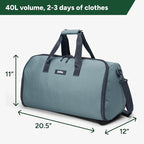 Halfday Convertible 2-in-1 Garment Duffel Weekender Bag 40L | Wrinkle-Free - Image 6
