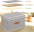 Collapsible Storage Bins with Lids, 1 Pack Linen Foldable Cloth Baskets - Image 7
