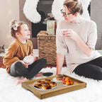 VaeFae Acacia Bed Table Tray, Wooden Breakfast Tray - Image 5