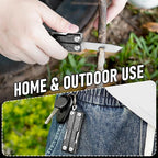 BIBURY Mini Keychain Multitool Scissors B12062B, 9 in 1 Multitool EDC Scissors - Image 6