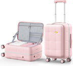 MGB 20 Inch Top Open Carry On Luggage 22x14x9 Airline Approved, 100% PC Hard by MGB