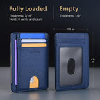 Buffway Slim Minimalist Front Pocket RFID Blocking Leather Wallets - Image 5