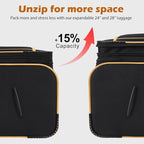 Coolife Luggage 5 Piece Set Suitcase Expandable TSA lock spinner softshell - Image 3