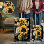 Suitcase Protector Plus 1 Luggage Tag, Sunflower Orchids Travel Suitcase Cover - Image 6