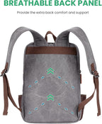 Modoker Vintage Backpack for Men Women, Canvas Bookpack Fits Most 15.6 Inches - Image 5