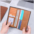 VISOUL Mens Large Long Leather Checkbook Bifold Wallet - Image 6