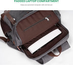 Modoker Vintage Backpack for Men Women, Canvas Bookpack Fits Most 15.6 Inches - Image 4