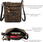 Crossbody Sling Bag for Women Small Real Leather Purse Vintage Travel Crossover - Image 2